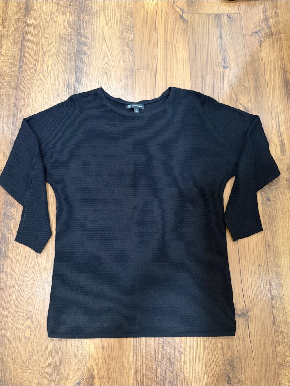 INC International Concepts Black Scoop Neck Sweater